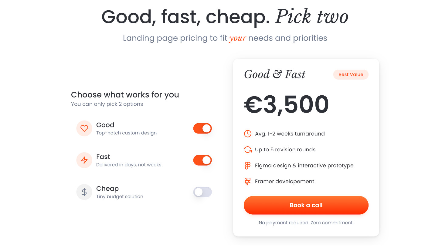 What SaaS Can Learn from This "Pick Two" Pricing Page